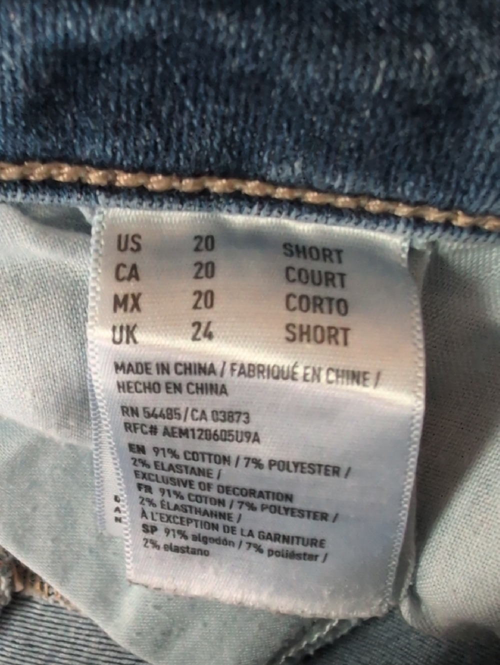 American Eagle Distressed Next Level Stretch Jegging Crop Jeans 20 Short W273 - Picture 9 of 9